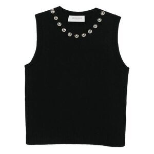 ERMANNO Women's Embellished Knit Vest Women MF099NERO Vests